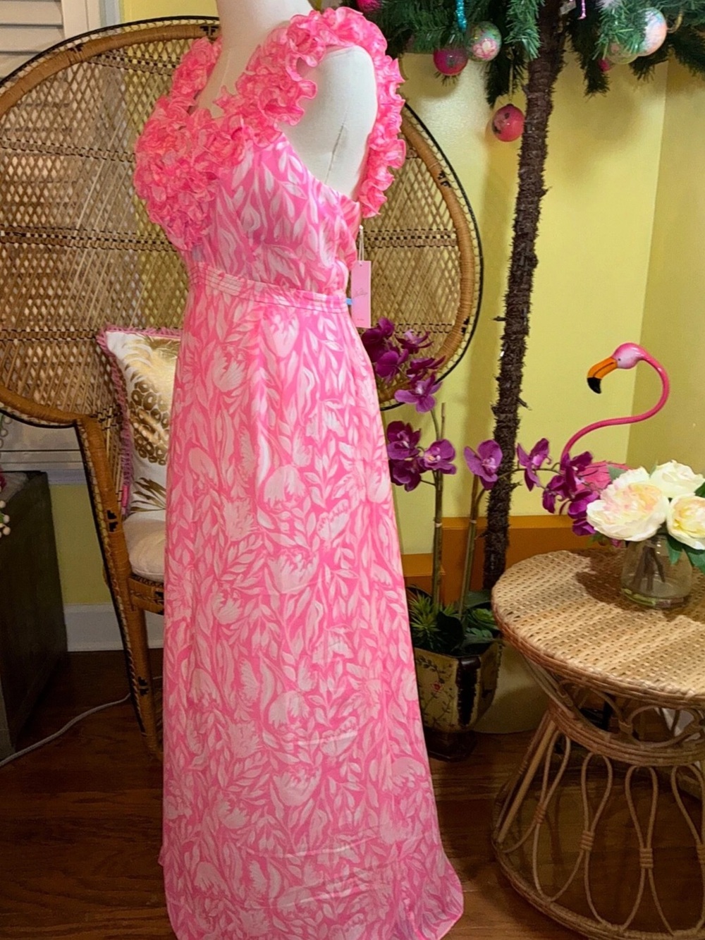 Lilly Pulitzer NWT Amber Maxi Dress Rousseau Pink Tulip To Tango Size 8 - Picture 6 of 9